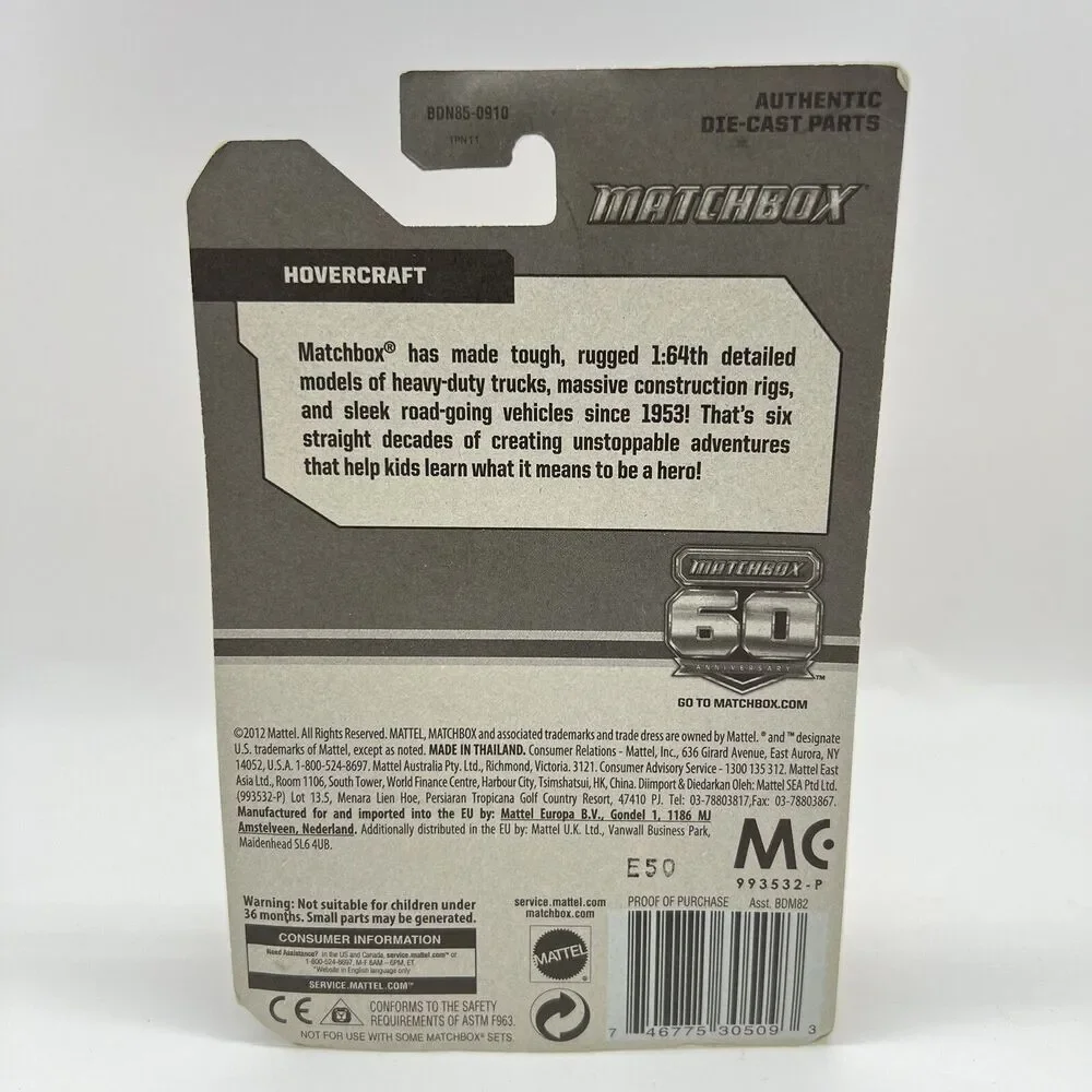 Matchbox 60th Anniversary Lot of 2 ATV 6x6 & HOVERCRAFT 1/64 DieCast 2013 NEW